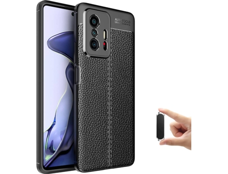 Kit Funda y Soporte Magnético Xiaomi 11T Pro Rugged Leather (Negro)