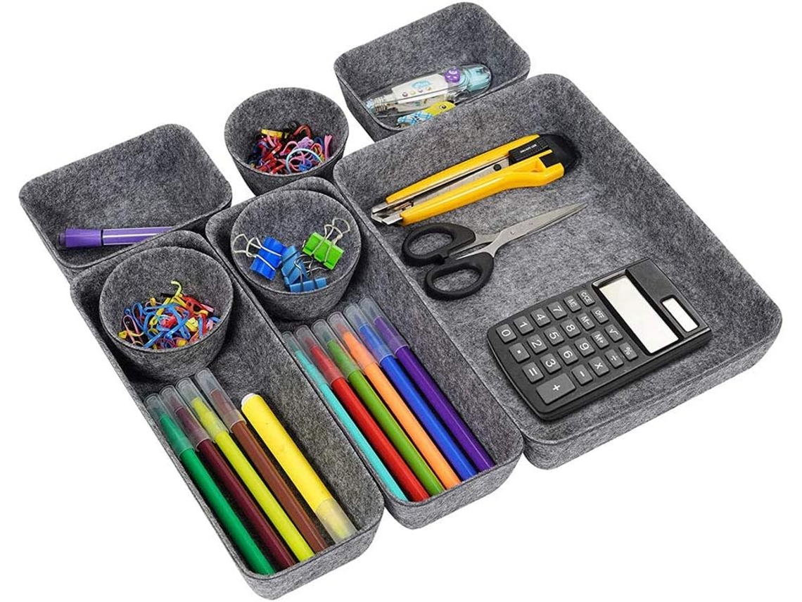 Organizador de fieltro para cajones de escritorio