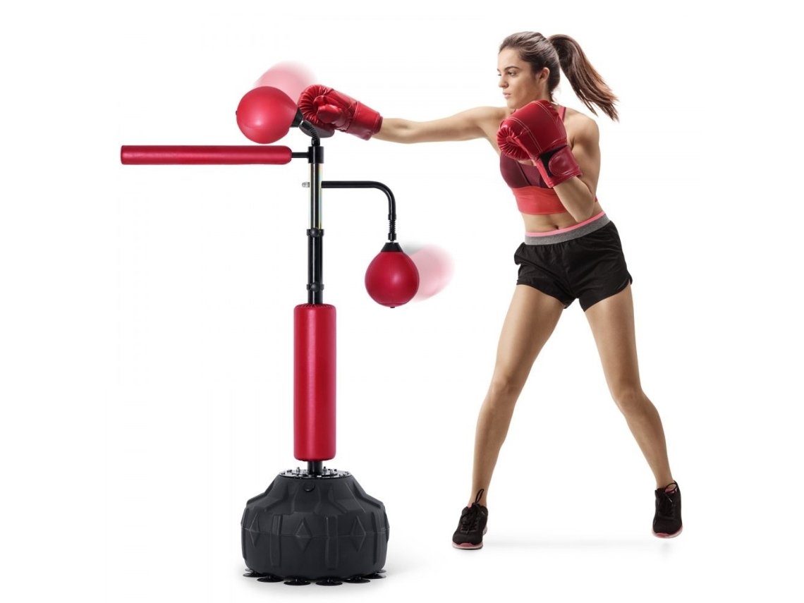 Saco de Boxeo con Base, Guantes y Accesorios para Entrenamiento en Casa Tekmaquinas