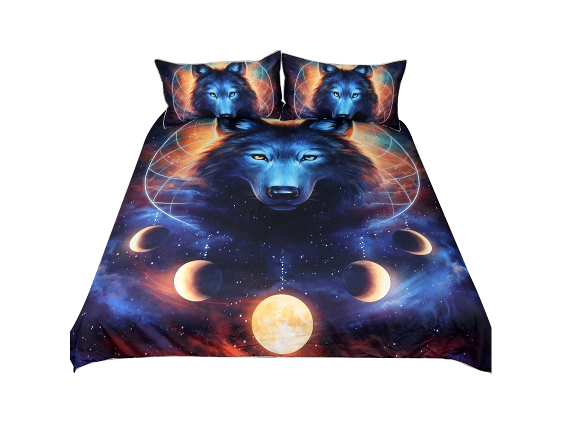 2026-3pcs/set Funda Nórdica De Edredón Cubrecolchones Patrón Luna Cazador De Sueños Estilo Vintage Bedding Set (au Single)