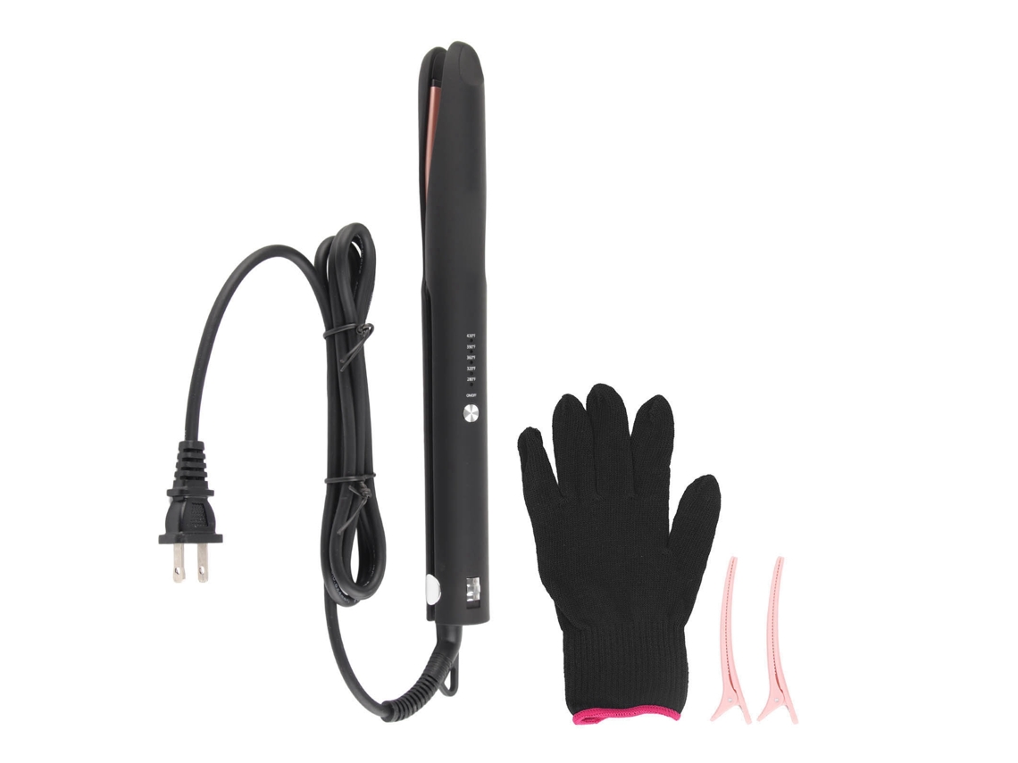 Prancha de Cabelo 2 em 1 2026: Alisadora e Modeladora com Luvas e Presilhas, Temperatura Ajustável, 100-240V, Plugue EUA