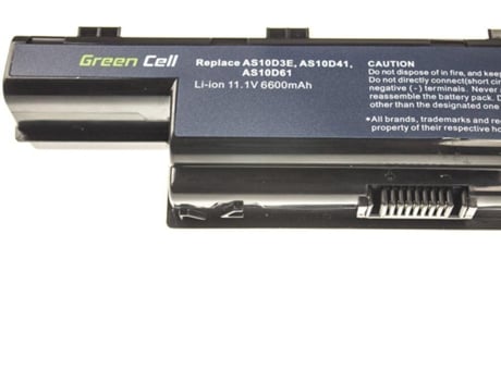 Batería de celda verde para Acer Aspire 5740G 5741G 5742G 5749Z 5750G 5755G / 11.1V 6600Mah