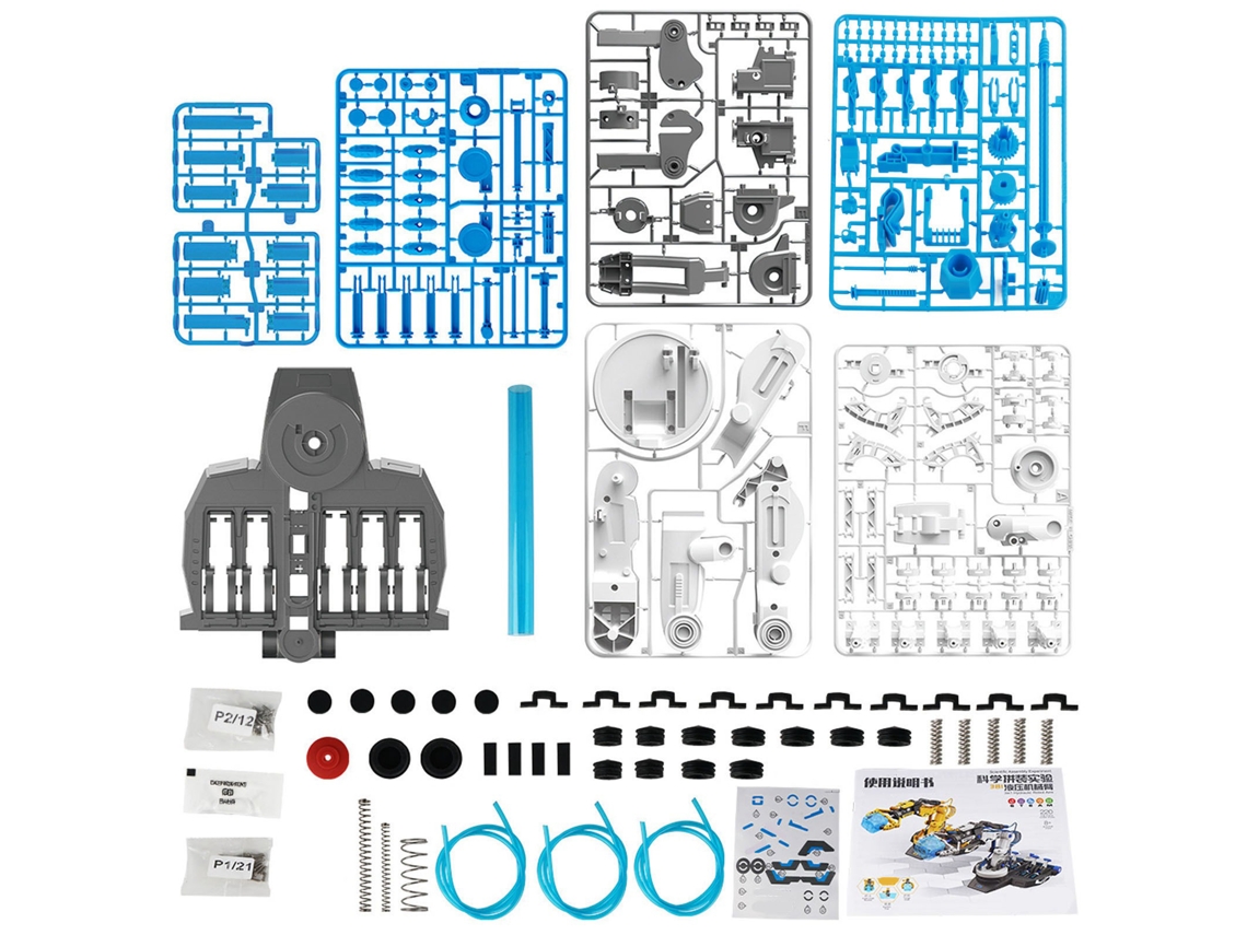 Conjunto De Braço Robótico Hidráulico Diy Para Crianças Brinquedo De Montagem Manual Azul 8+