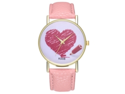 Reloj De Cuarzo De Cuero Pu Zhoulianfa Para Pareja Con Diseño Love Simple (rosa)