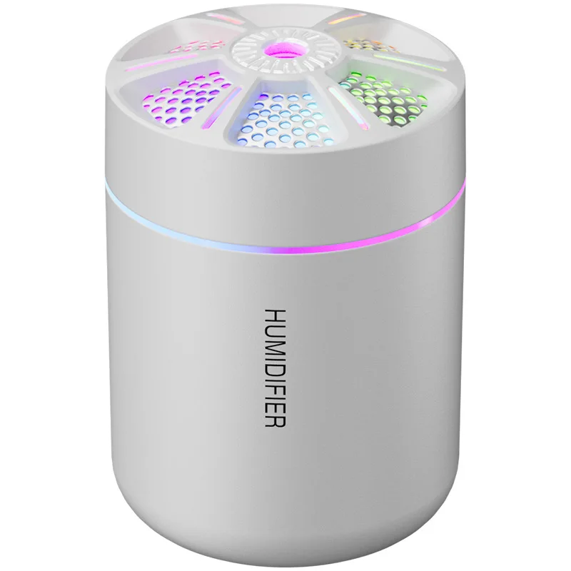 Humidificador De Aire Usb De 180 Ml (blanco) Con Difusor De Aceites Esenciales De Aromaterapia Y Luces Led De Colores.