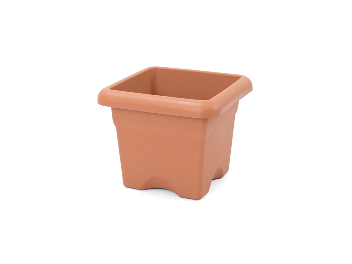 PLASTIKEN 7733 - Maceta Cuadrada Colección TERRA Medida 33 cm 14L Terracota