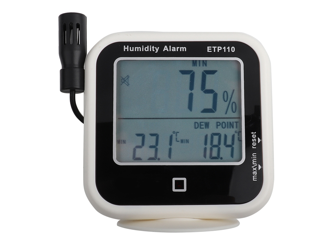 Termohigrómetro Digital Etp110 Con Medidor De Punto De Rocío Para Uso Doméstico Y De Laboratorio.