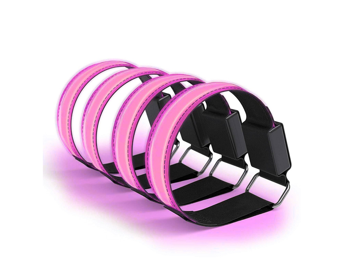 Omni-4 Pulseiras Luminosas Usb Com Reflexos Para Correr, Trotar E Esportes Ao Ar Livre