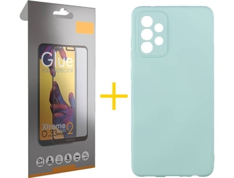 Carcasa y Protector de Pantalla de Vidrio Full Samsung A72 5G SKYHE Silicona Líquida Verde