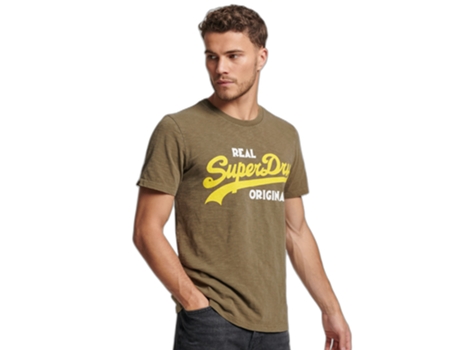 Camiseta para Hombre SUPERDRY (S - Verde)