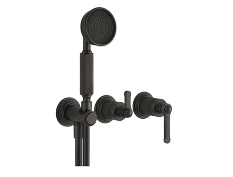 Mezcladora monomando de bañera/ducha Gessi Venti20 lista para montar, con curva de conexión a la pared, cartucho de desvío de 2 vías, montaje en