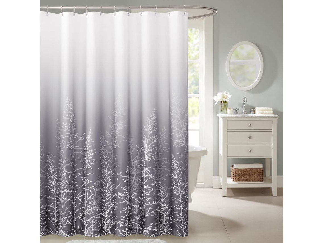 2026-cortina De Ducha Linjou De Tela 180x180 Con Ganchos, Impermeable, Quick Dry, Patrón De Árbol
