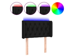 Maison Exclusive - Cabecero Con Led De Tela Negro 83x16x78/88 Cm