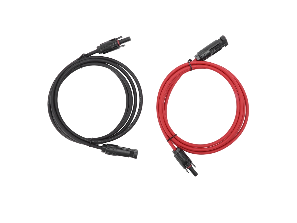 Cable De Extensión Para Panel Solar Pv Negro Rojo Con Conectores Macho Y Hembra 2m