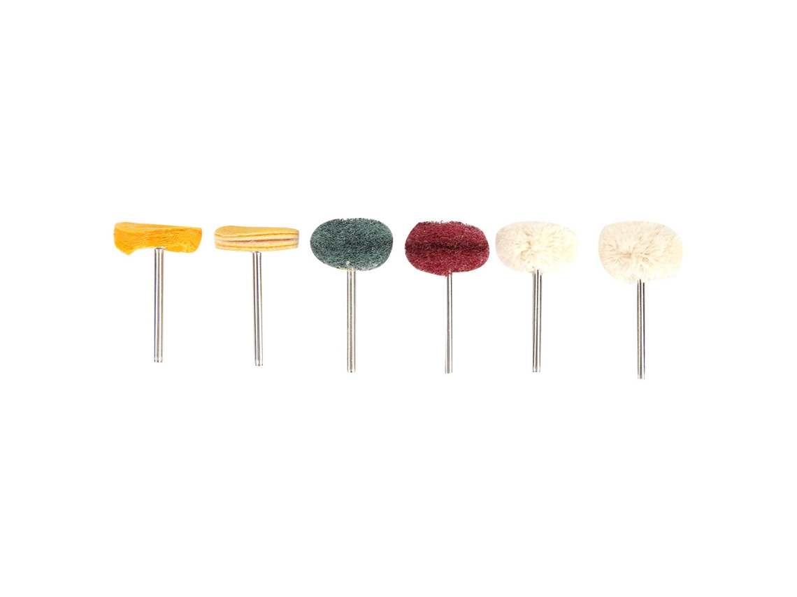 6 Cabezales De Pulido Cilíndricos Con Mango Redondo De 3 Mm, Herramienta De Pulido De 25 Mm