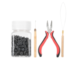 Kit De Herramientas Para Extensiones De Cabello Con 500 Anillos De Silicona, Alicates Y Agujas.