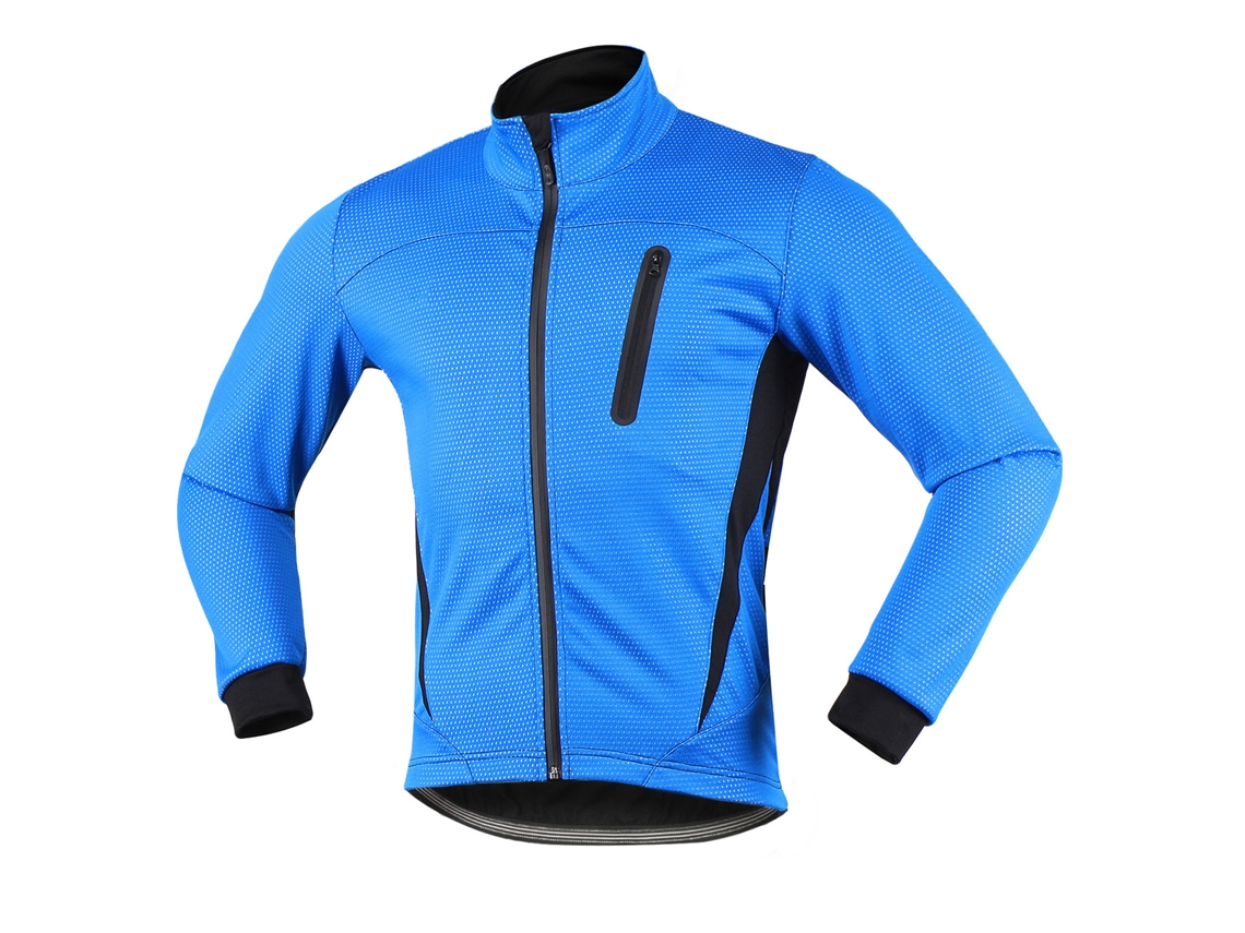 Jaqueta De Ciclismo Para Homem Inverno Fleece Térmica Manga Longa Impermeável Resistente Ao Vento Com Reflexivos