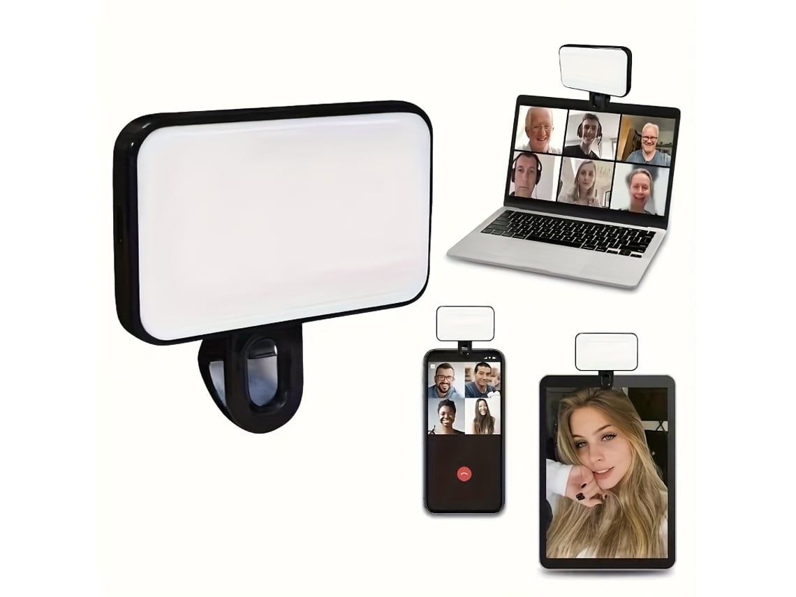 Anillo De Luz Led Portátil Y Recargable Con Tres Modos De Luz, Ángulo Ajustable E Iluminación Frontal/trasera Para Videojuegos.