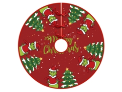 Falda para árbol de Navidad de 122 cm – Decoración navideña con collar para árbol de Navidad estilo casa de campo con acabado suave (estilo K)