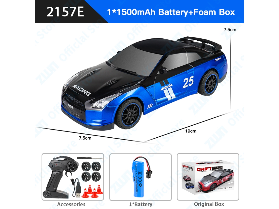 Coche RC 124 4x4 Drift, control remoto 2.4G, mini todoterreno, juguete para niños, azul Aeuzwr