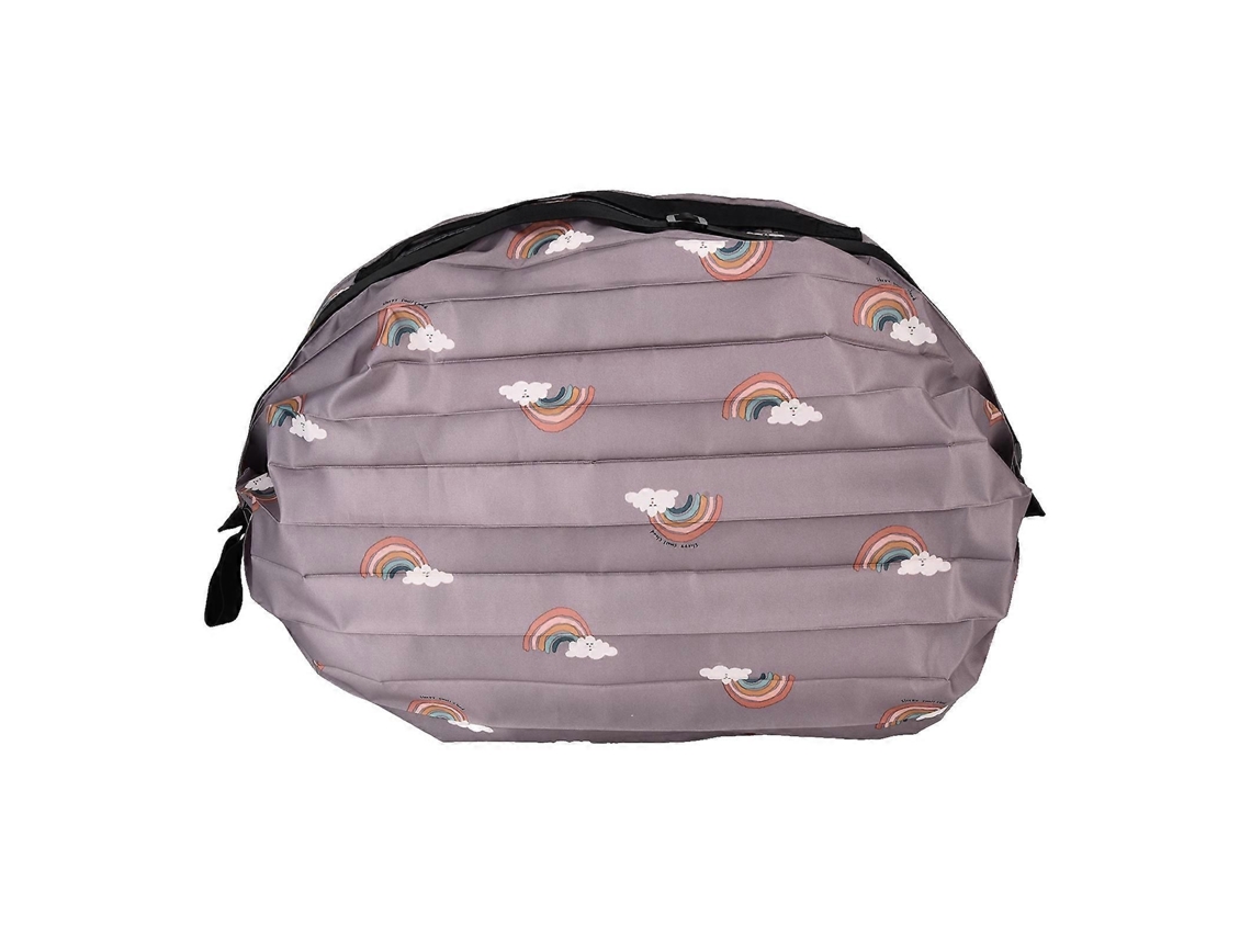 Mochilas de compras elegantes, plegables, reutilizables y ecológicas para ir de compras y viajar (azul y blanco)