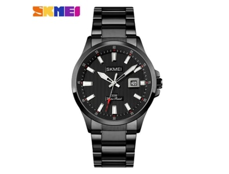 Relojes para Hombres Relojes de Pulsera de Cuarzo con Calendario Impermeables de Acero Inoxidable-Negro LUUCOZK