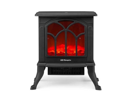 Chimenea eléctrica ORBEGOZO 1500W con efecto fuego real.