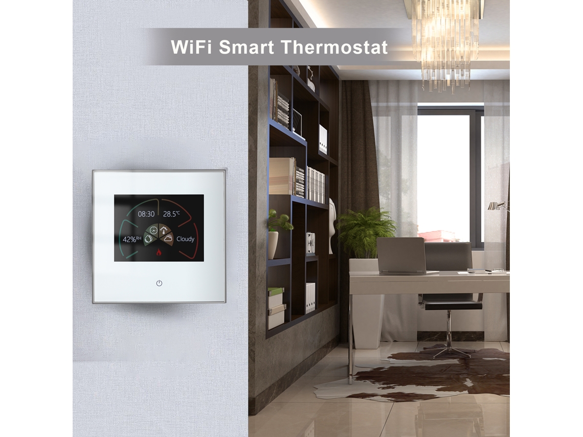 Termostato Inteligente Programable Wifi Con Control Por Voz/aplicación Alexa Para Calefacción Eléctrica Por Suelo Radiante De 16 A.