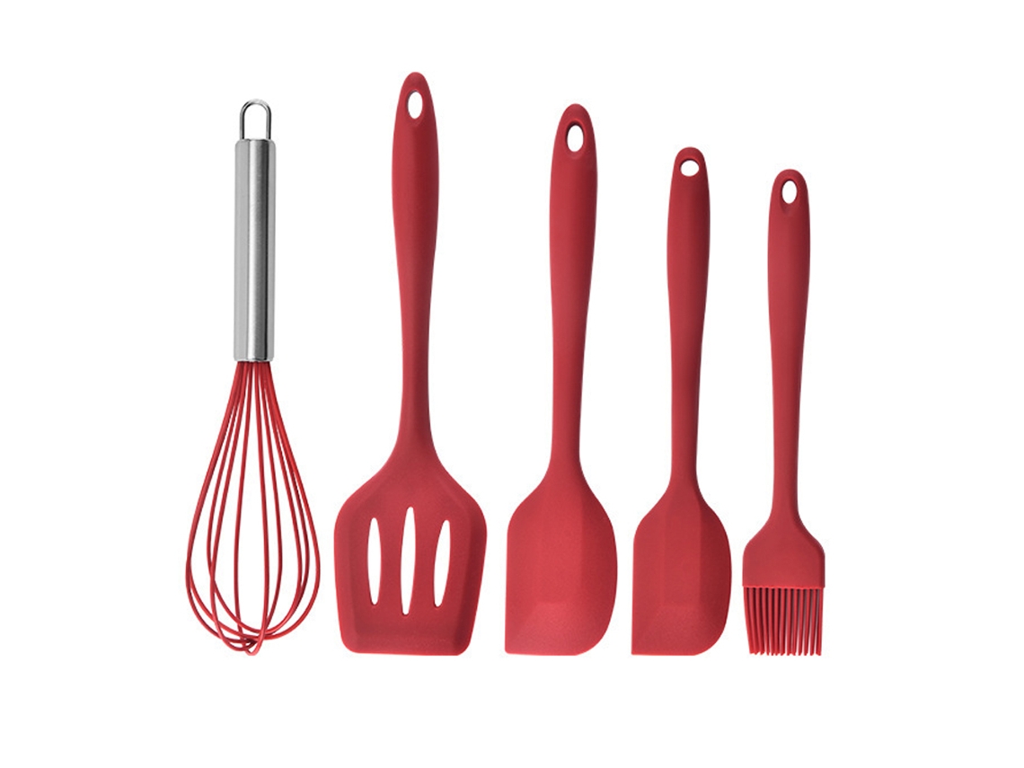 Utensilios De Cocina De Silicona Rojos: Fáciles De Limpiar Y Resistentes Al Desgaste. JEIIBRZUI