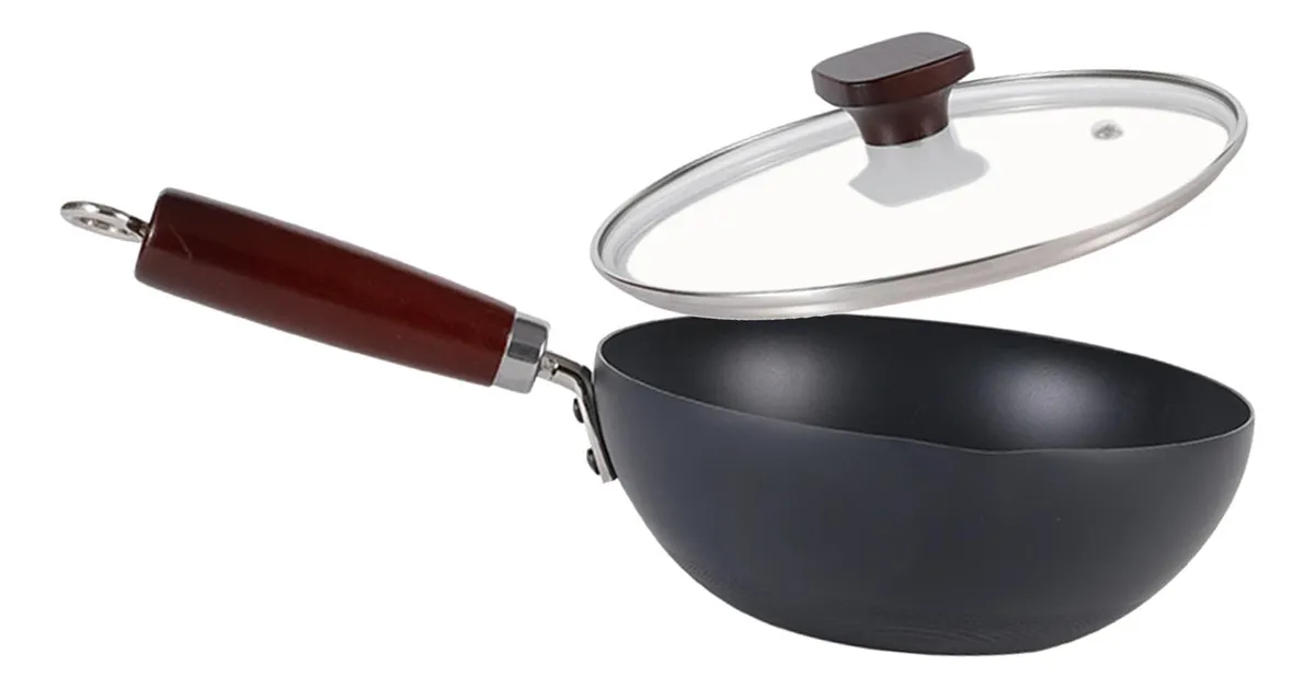 Wok con tapa, sartenes con tapa, fáciles de limpiar vayotoy