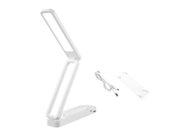 Lámpara De Mesa Plegable Recargable Con 3 Temperaturas De Color, Control Remoto Táctil, Regulador De Intensidad, 2000 Mah, Blanca 947