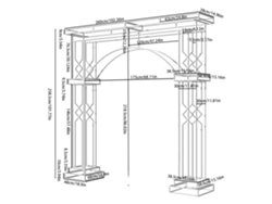 Arco de boda de hierro metálico, 260 cm x 258,5 cm, color blanco OEM