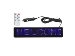 Panel Led Para Coche Con Control Remoto Programable Letras Azules Publicitario Pantalla 5-12v Z741b