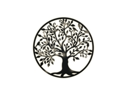 Decoración Pared Led Metal Arbol Negro 99x2x99cm
