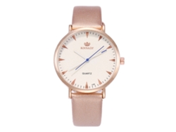 Reloj De Cuarzo Con Correa De Cuero Pu Unisex Zhoulianfa (oro)