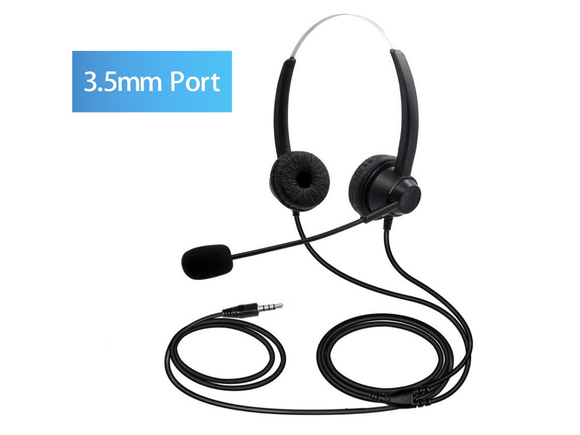 Auriculares Binaurales Con Cable De 3,5 Mm Con Micrófono Para Pc, Portátil, Reuniones Y Juegos.