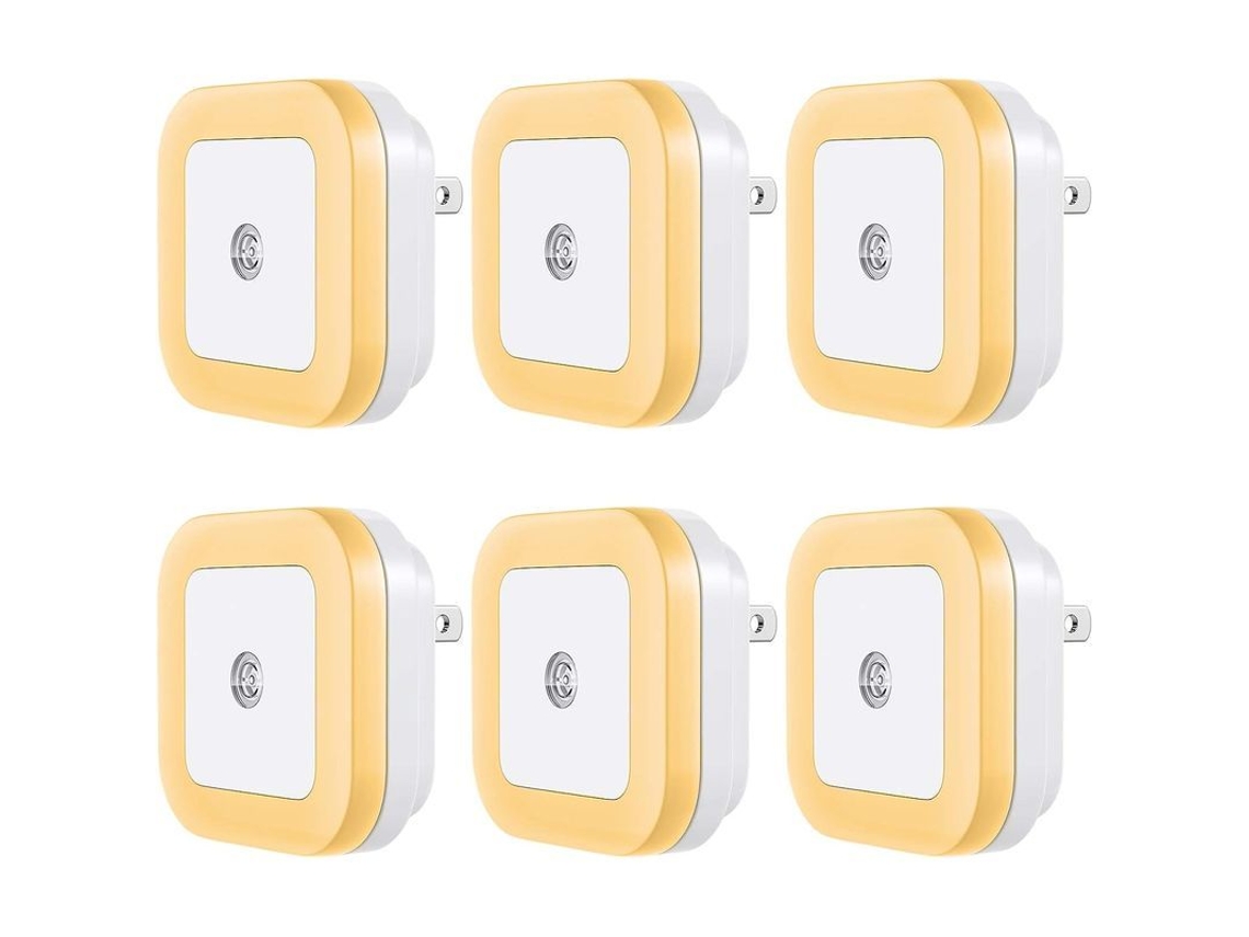 2026-luz Nocturna Inteligente Con Sensor Luz A Oscuridad, 6 Pack, Luz Blanca Cálida, Ideal Para Habitaciones, Baños Y Pasillos