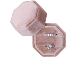 2026-caja De Anillos De Terciopelo Octagonal Para Boda Compromiso Almacenamiento Fotografía Regalo Novia Marrón