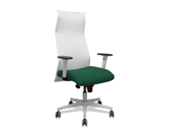 Sillón Albacete Con Mecanismo Sincro Tapizada Con Tela Color Verde Botella Y Malla Color Blanco