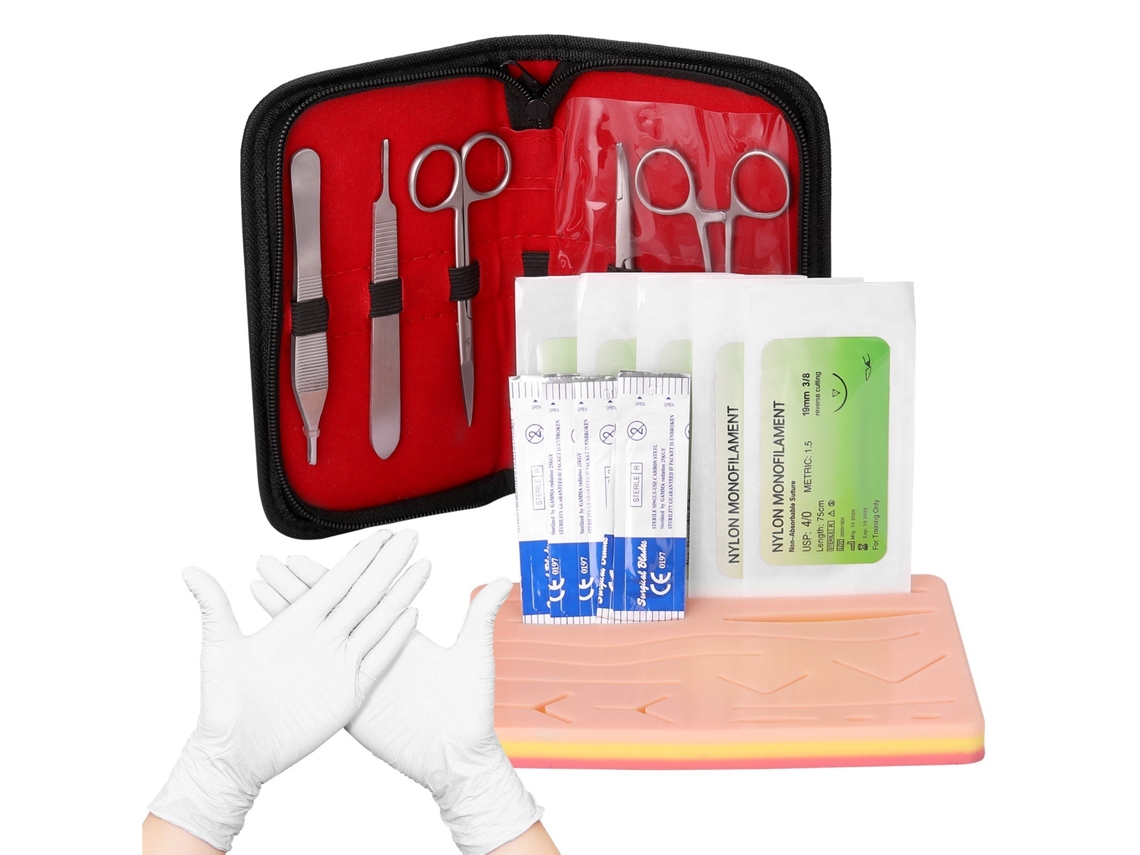Kit De Treinamento De Exercícios De Sutura Cirúrgica Silicone Kit De Módulo De Treinamento De Sutura De Pele Cirúrgica Modelo Médico Ferrame