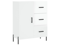 Maison Exclusive - Aparador De Madera Contrachapada Blanco Brillante 69,5x34x90 Cm