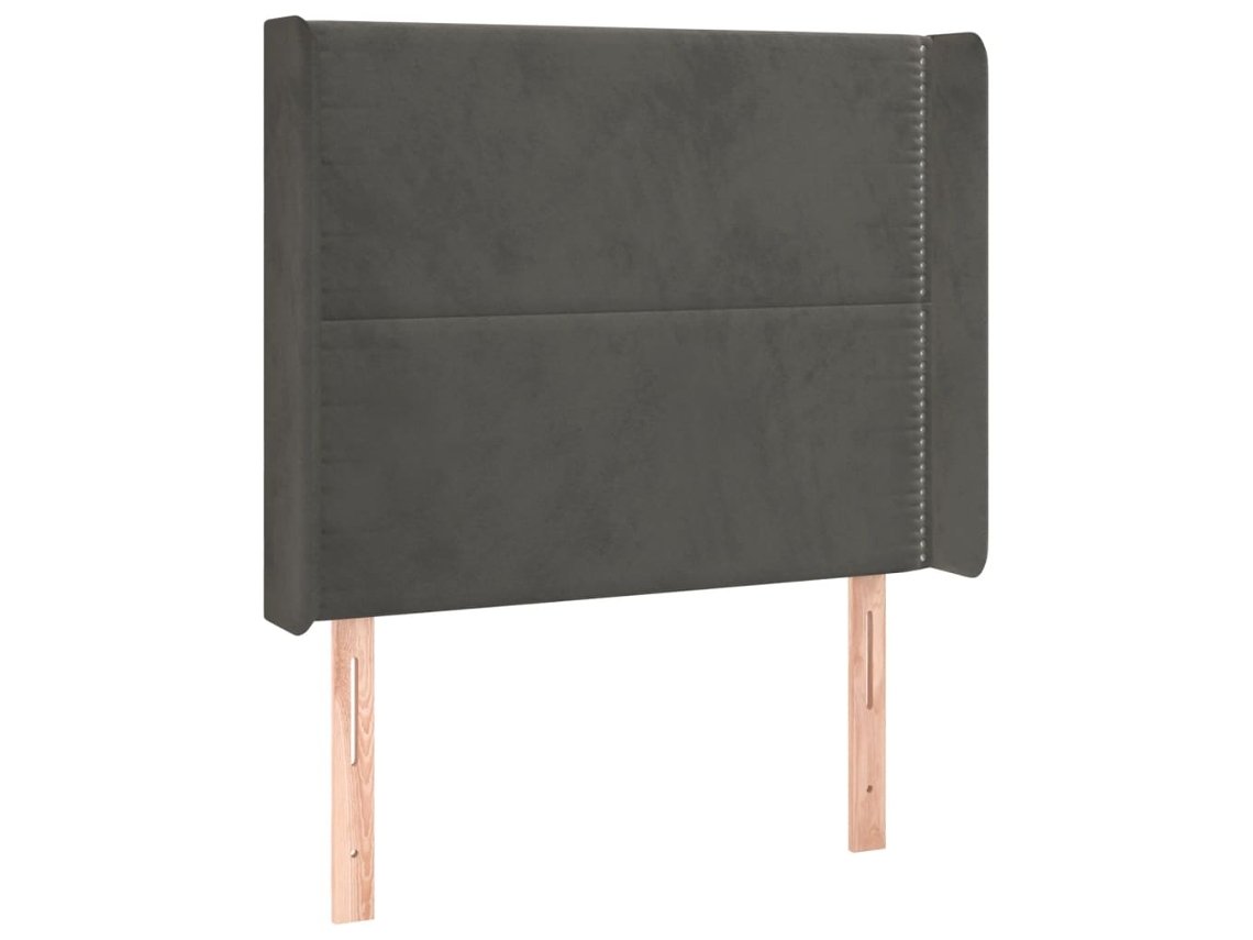 Cabecero con solapas de terciopelo gris oscuro MAISON EXCLUSIVE (103x16x118 cm)