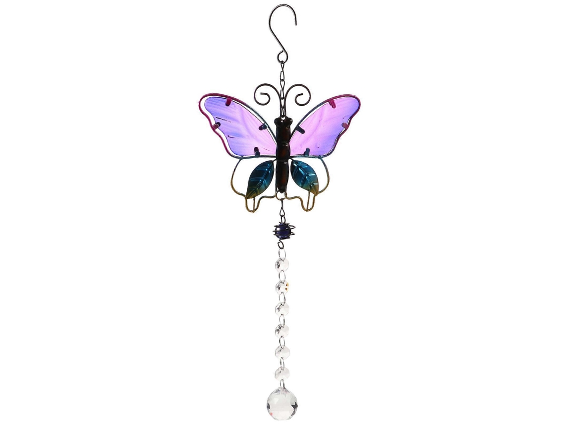 Adorno de ventana de cristal brillante con cadena de hierro. Ideal para crear un arcoíris. 16,5 cm (6,5 pulgadas)