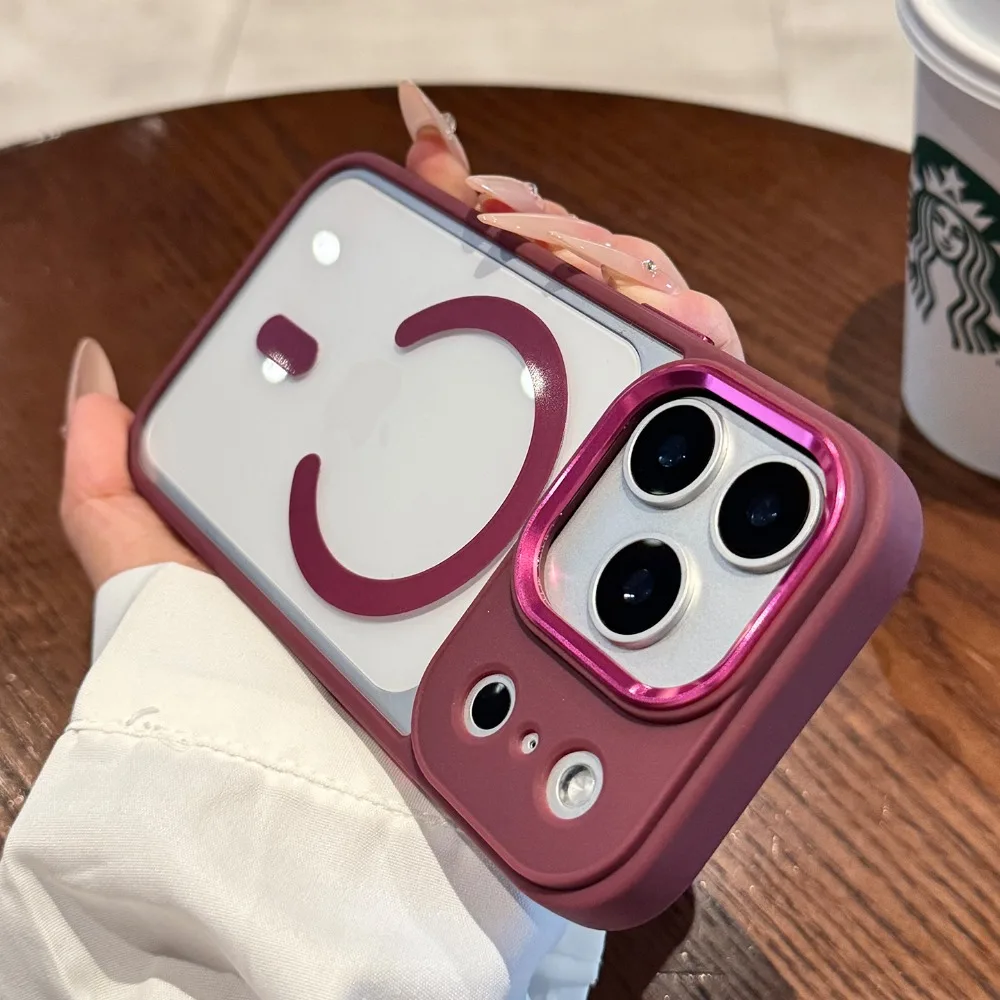 (iphone 14 Pro, Magenta) Funda Para Iphone Con Carga Magnética Magsafe Y Protección Contra Golpes.