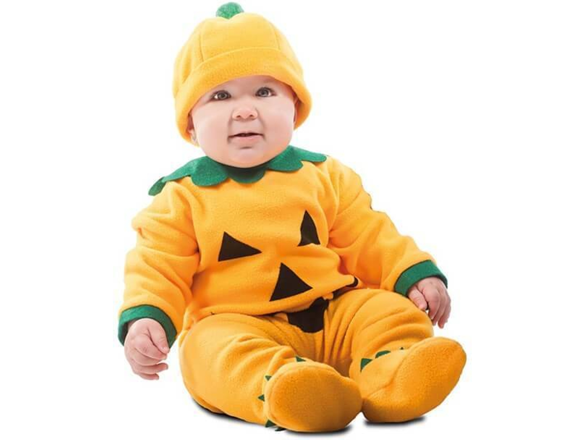 Disfraz de Bebé DISFRAZZES Calabaza Sonriente Naranja Y Verde (Talla: 6 a 12 meses)