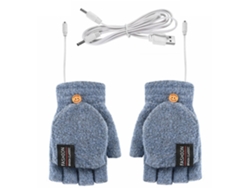 Calentadores De Manos Eléctricos Con Calefacción Usb 5v, De Punto, Suaves Y Cálidos, Con Solapa Y Medio Dedo, Color Azul B66687*