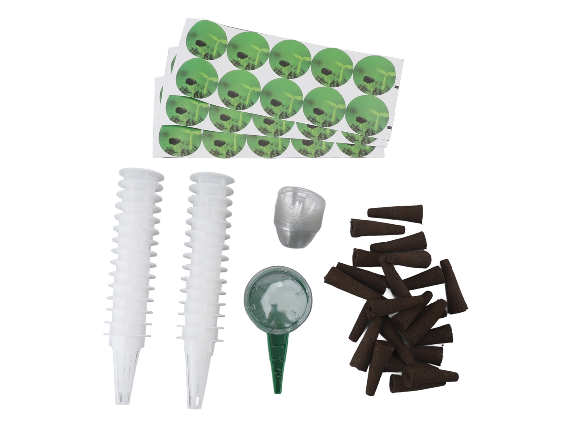 Kit hidropónico con 30 cestas, cúpulas, esponjas y pegatinas para el cultivo