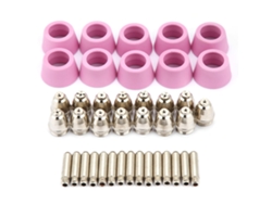 Kit De Consumibles Para Jeringa De Corte Por Plasma Ag60 Sg55 Con 40 Piezas: Electrodos, Boquillas Y Copas De Cerámica.