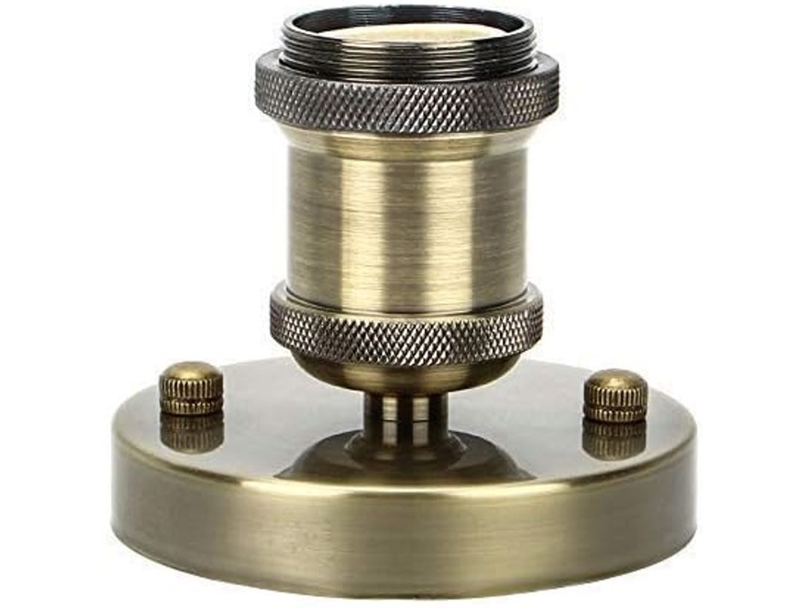 2026-suporte De Lâmpada E27 Linjou Vintage De Cerâmica Com Camada De Alumínio 110-240v 600w Para Interiores Bronze Antigo Bronze