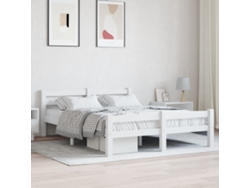 Estructura De Cama Sin Colchón Madera De Pino Blanco 120x200 Cm